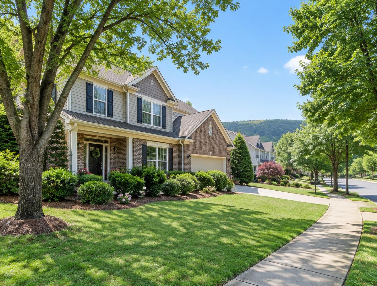 Residential street in Kennesaw, Georgia